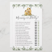Sloth Baby Shower Mommy oder Daddy Game (Vorne/Hinten)