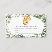 Sloth Baby Shower schätzt, wie viele Socken Card