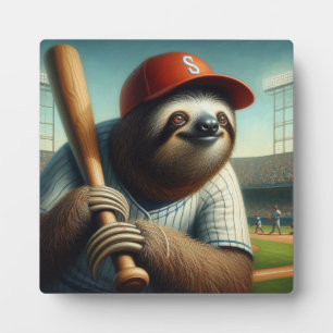 Sloth Baseball Player Fotoplatte