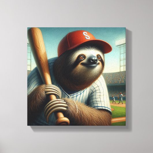 Sloth Baseball Player Leinwanddruck (Vorderseite)