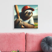 Sloth Baseball Player Leinwanddruck (Insitu (Wohnzimmer))