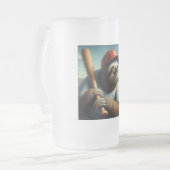 Sloth Baseball Player Mattglas Bierglas (Vorderseite Links)