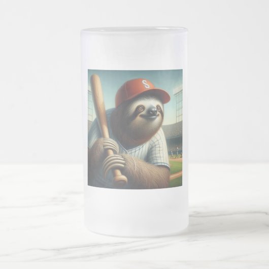 Sloth Baseball Player Mattglas Bierglas (Mittel)