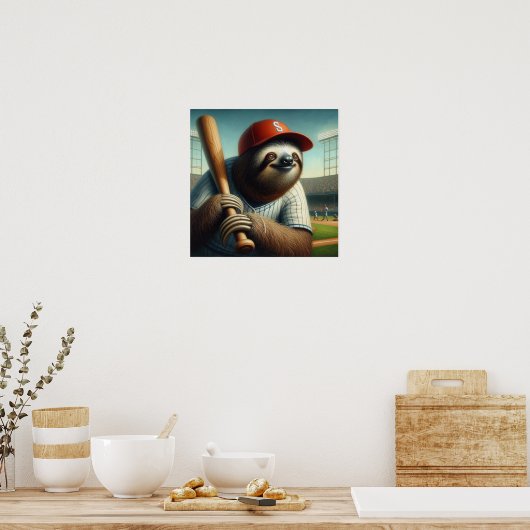 Sloth Baseball Player Poster (Küche)