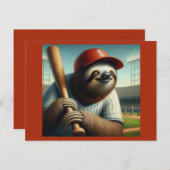 Sloth Baseball Player Postkarte (Vorne/Hinten)