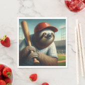 Sloth Baseball Player Serviette (Beispiel)