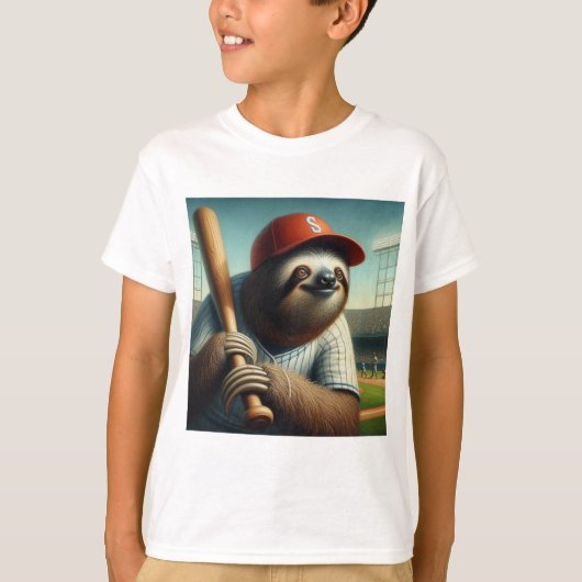 Sloth Baseball Player T-Shirt (Vorderseite)
