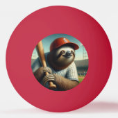 Sloth Baseball Player Tischtennisball (Rückseite)