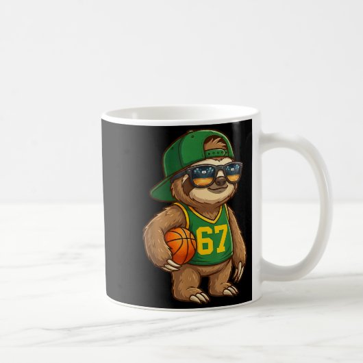 Sloth Basketball 67 Gen Alpha Slang Srts Men Boys  Kaffeetasse (Rechts)