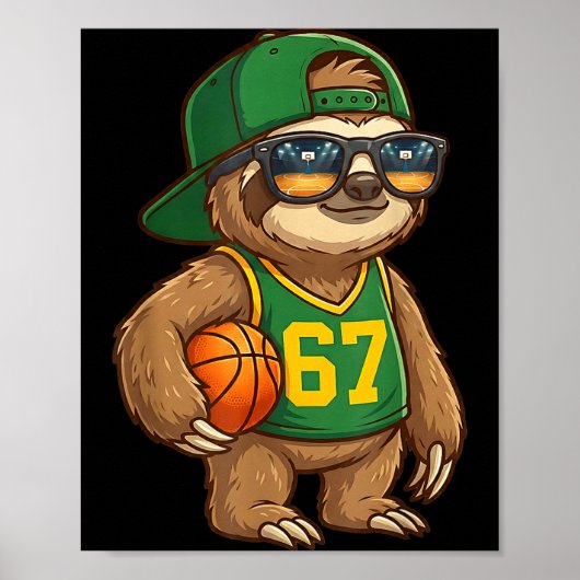 Sloth Basketball 67 Gen Alpha Slang Srts Men Boys  Poster (Vorne)