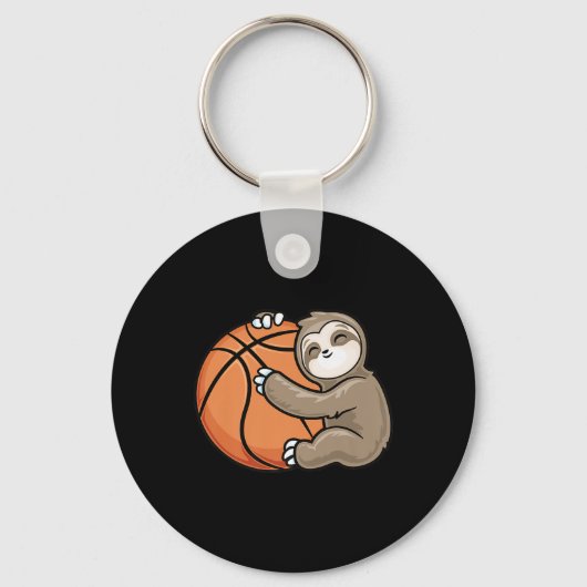 Sloth Basketball Player Sports Animal Lover Schlüsselanhänger (Vorderseite)