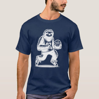 Sloth Basketball Player Sports Silhouette girl boy T-Shirt