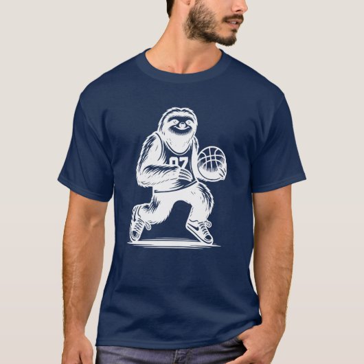 Sloth Basketball Player Sports Silhouette girl boy T-Shirt (Vorderseite)
