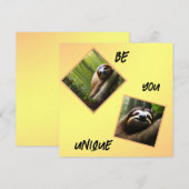 Sloth "Be You Unique", Flachkarte (Vorne/Hinten)