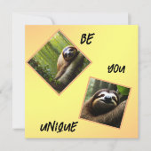 Sloth "Be You Unique", Flachkarte (Vorderseite)