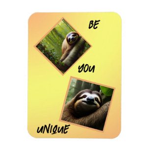 Sloth "Be You Unique", Foto Magnet