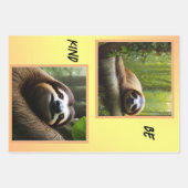 Sloth "Be You Unique", Geschenkmarke Geschenkpapier Set (Vorderseite 2)