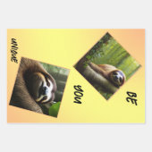 Sloth "Be You Unique", Geschenkmarke Geschenkpapier Set (Vorderseite)