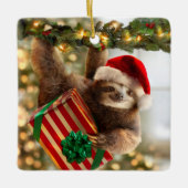 Sloth Bearing Geschenke Keramikornament (Vorderseite)