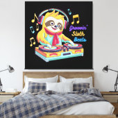 Sloth Beats Retro Vintage Dynamik Leinwanddruck (Insitu (Schlafzimmer))