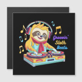 Sloth Beats Retro Vintage Dynamik Magnetkarte (Vorne/Hinten)