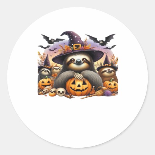 Sloth Beautiful Faulheit Classic T - Shirt_2 Runder Aufkleber (Vorderseite)