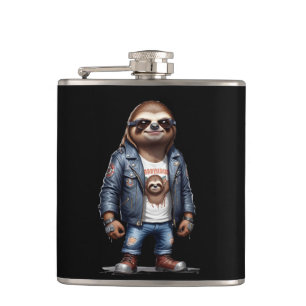 Sloth Biker Rebel Leather Jacket Cool Style Urban Flachmann
