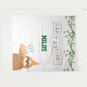 Sloth Birthday Backdrop Personalized Tapestry Wandteppich (Vorderseite (Horizontal))