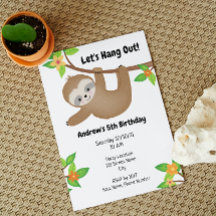 Sloth Birthday Einladung