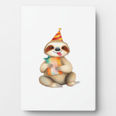 Sloth birthday gift cute funny happy party hat Cla Fotoplatte (Vorderseite)