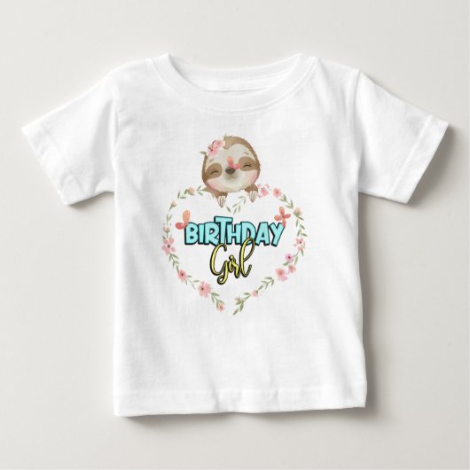 Sloth Birthday Girl Sloth Lovers - Geschenke Baby T-shirt (Vorderseite)
