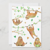 Sloth Birthday Party Einladung (Rückseite)