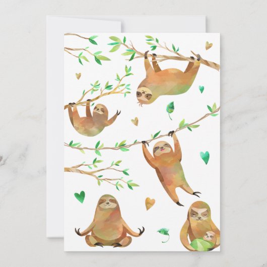 Sloth Birthday Party Einladung (Rückseite)