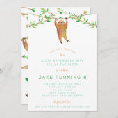 Sloth Birthday Party Einladung (Vorne/Hinten)