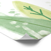 Sloth Birthday Party in Blue & White Willkommensze Poster (Ecke)