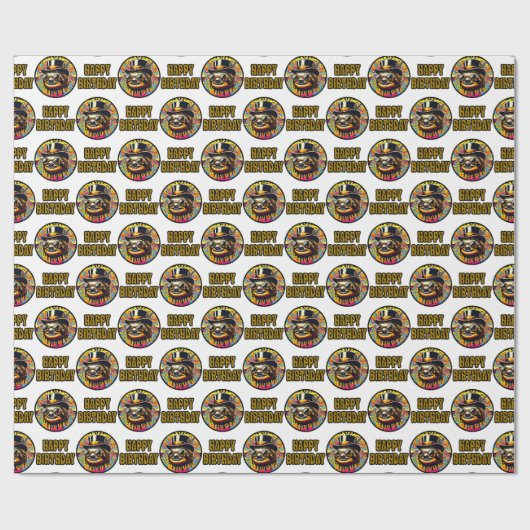 Sloth Birthday Wrapping Paper - Psychedelic Theme Geschenkpapier (Flach)