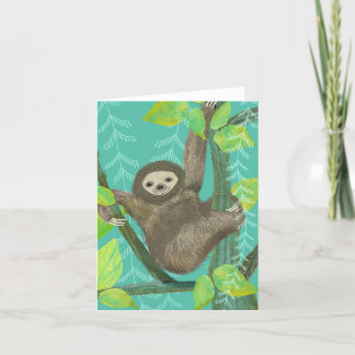 Sloth BLANK Grußkarte Dankeskarte