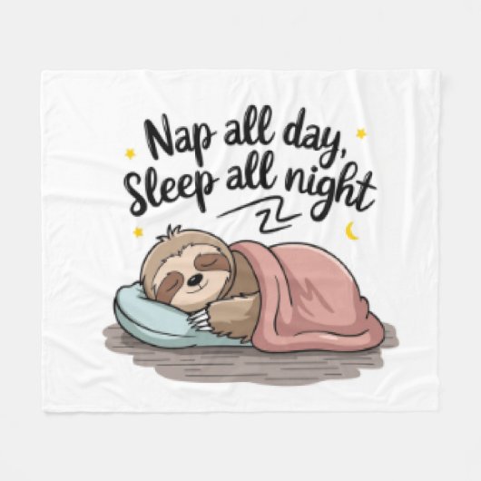 Sloth Blanket Fleecedecke (Vorderseite (Horizontal))