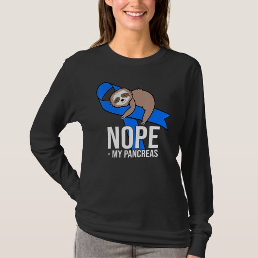 Sloth Blue Ribbon Warrior Cute Diabetic Awareness T-Shirt (Vorderseite)