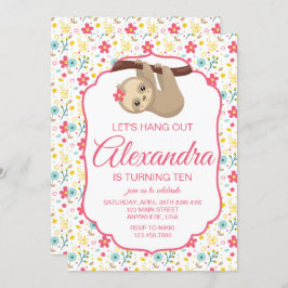 Sloth Blumengeburt Einladung