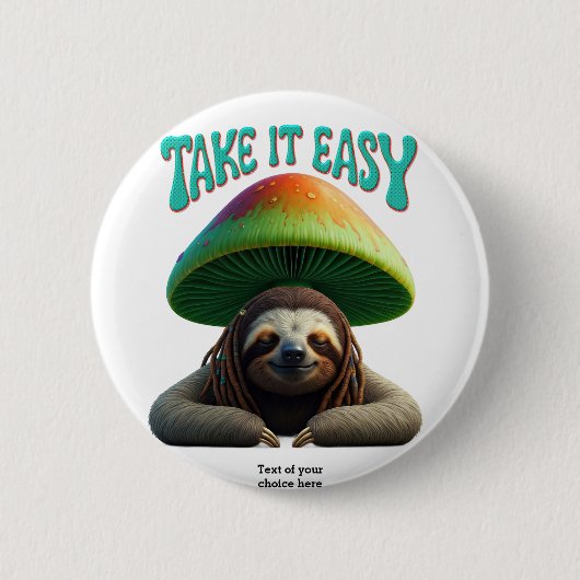 Sloth Boho Hippie benutzerdefinierte personalisier Button (Vorderseite)