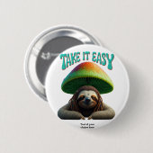 Sloth Boho Hippie benutzerdefinierte personalisier Button (Vorne & Hinten)