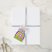 Sloth Boho Rainbow Gender Neutral Niedlich Baby Sh Geschenkanhänger (Mit Garn)