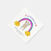 Sloth Boho Rainbow Niedlich Simple Modern Baby Dus Serviette (Ecke)