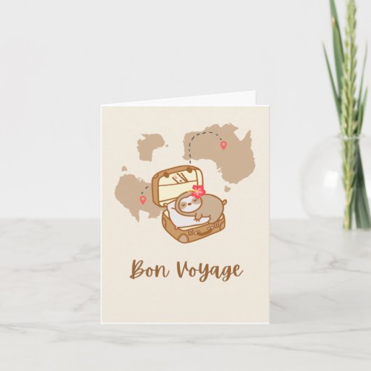 Sloth Bon Voyage Grußkarte Karte (Vorderseite)