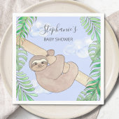 Sloth Boy Blue Baby Dusche Serviette