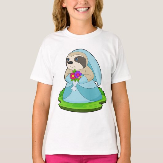 Sloth Bride Bunch von Blume Hochzeit T-Shirt (Vorderseite)