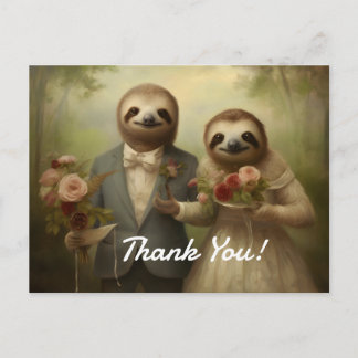 Sloth Brie und Groom Dankeschön Karten