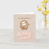 Sloth Bubble Teekarte Karte (Gelbe Blume)