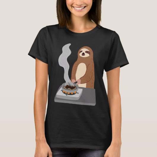 Sloth Burns Food Cooking Hobby Chef Ironic Sloth T-Shirt (Vorderseite)